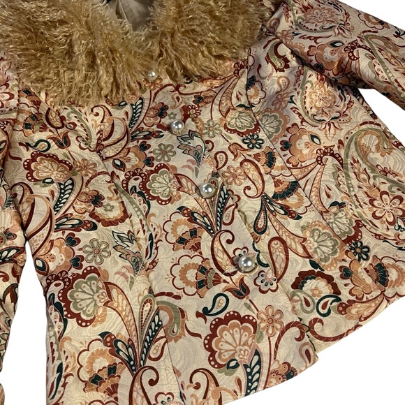 Paisley pattern furry cuff jacket - Picture 2 of 2